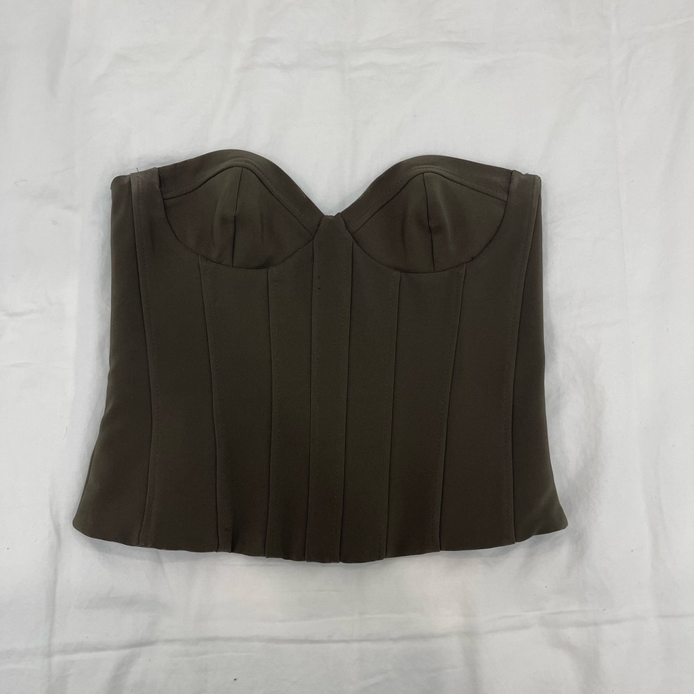 Zara Brown / Olive Corset Top